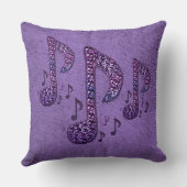 紫色の輝き音楽は装飾用クッションに注意します クッション (裏面)