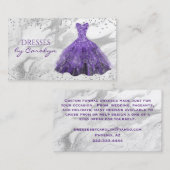 紫色の輝くシーメストレスビジネスカード 名刺 (正面/裏面)