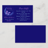 紫色の輝く蝶の赤ちゃんシャワーおむつラッフル エンクロージャーカード (正面/裏面)