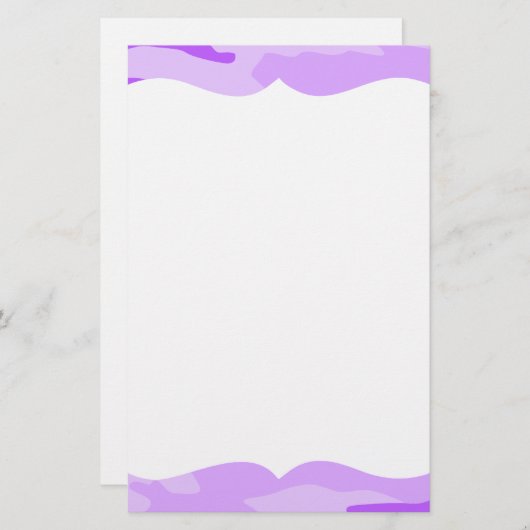 紫色の迷彩文房具 便箋 (正面/裏面)
