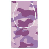 紫色の迷彩柄のデザイン スモールペーパーバッグ (裏面)