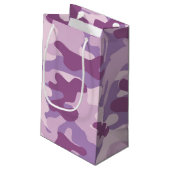 紫色の迷彩柄のデザイン スモールペーパーバッグ (裏面アングル)
