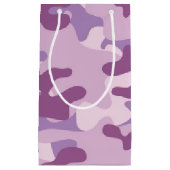 紫色の迷彩柄のデザイン スモールペーパーバッグ (正面)