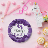 紫色の迷彩柄、迷彩赤ちゃんシャワー ペーパープレート (パーティー)