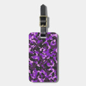 紫色の迷彩模様 ラゲッジタグ (正面縦)