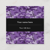 紫色の迷彩模様、軍隊、陸軍 スクエア名刺 (裏面)