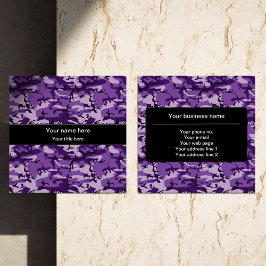 紫色の迷彩模様、軍隊、陸軍 スクエア名刺