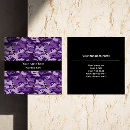 紫色の迷彩模様、軍隊、陸軍 スクエア名刺