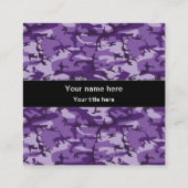 紫色の迷彩模様、軍隊、陸軍 スクエア名刺 (裏面)