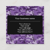 紫色の迷彩模様、軍隊、陸軍 スクエア名刺 (正面)