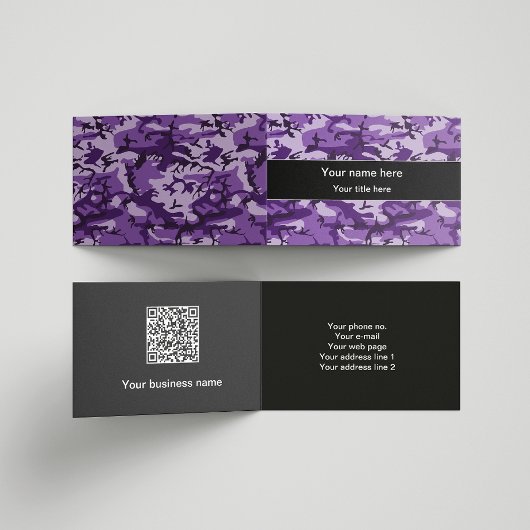 紫色の迷彩模様、軍隊、陸軍 名刺