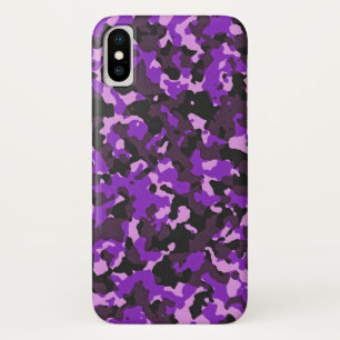 紫色の迷彩模様 iPhone X ケース