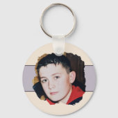 紫色の追加イニシャルフローラ写真 キーホルダー (裏面)