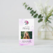 紫色の追悼詩祈りの言葉カード エンクロージャーカード (スタンド正面)