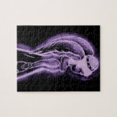 紫色の逆にされた横の天使 ジグソーパズル (横)