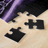 紫色の逆にされた横の天使 ジグソーパズル (側面)