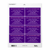 紫色の運送におけるシンプルなテキストのビジネスブランド ラベル (フルシート)