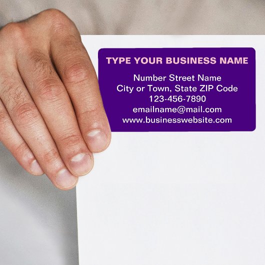 紫色の運送におけるシンプルなテキストのビジネスブランド ラベル