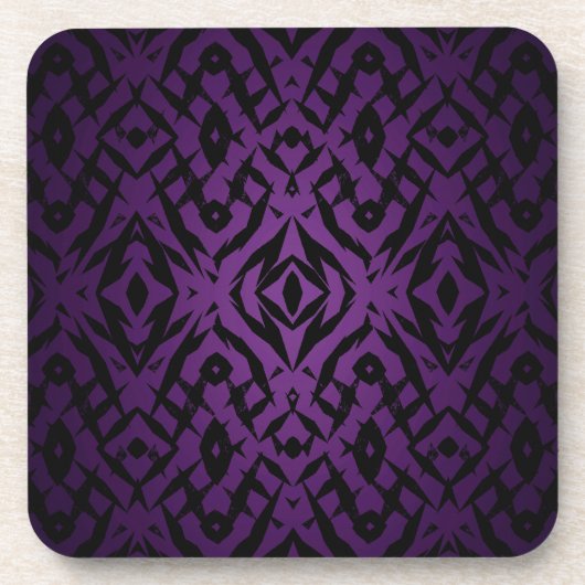 紫色の部族の形状パターン コースター (正面)