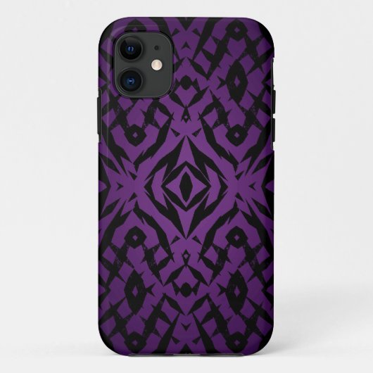 紫色の部族の形状パターン Case-Mate iPhoneケース (裏面)