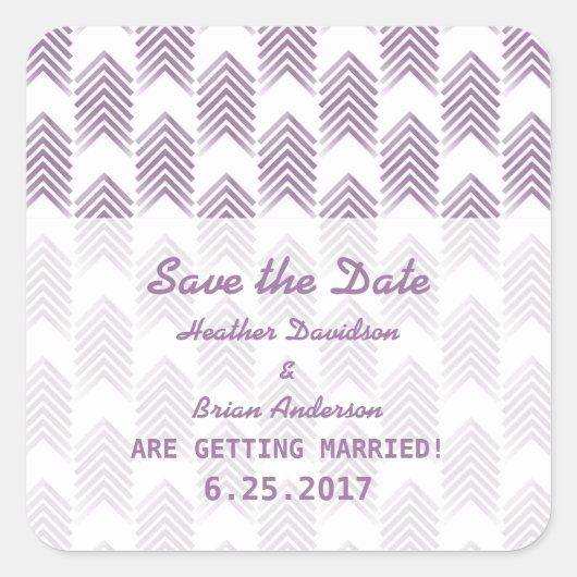 紫色の部族の矢印は日付のシールを保存 スクエアシール (正面)