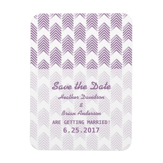 紫色の部族の矢印フレキシマグネットの日付を保存 マグネット (縦)