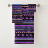 紫色の部族デザイン バスタオルセット (インサイチュ)