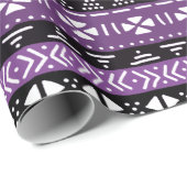 紫色の部族模様の包み紙 ラッピングペーパー (ロールコーナー)