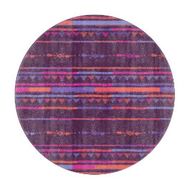 紫色の部族模様 カッティングボード