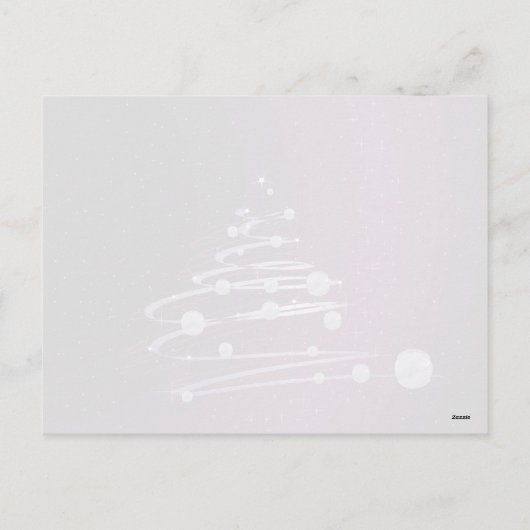 紫色の郵便はがきの抽象的なクリスマスツリー シーズンポストカード (裏面)