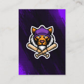 紫色の野球トレーディングカードフォトベースボールロゴ コーリングカード (裏面)