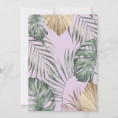 紫色の野生のジャングルサファリ動物のベビーシャワー 招待状 (裏面)