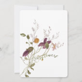 紫色の野生の花のブライダルシャワー招待 招待状 (裏面)