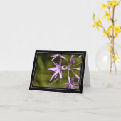 紫色の野生の花のメッセージカード カード (黄色い花)