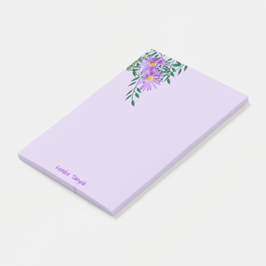 紫色の野生の花の写真撮影のコーナーのボーダー ポストイット (アングル)