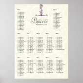 紫色の野生の花の枝の座席表 ポスター (正面)