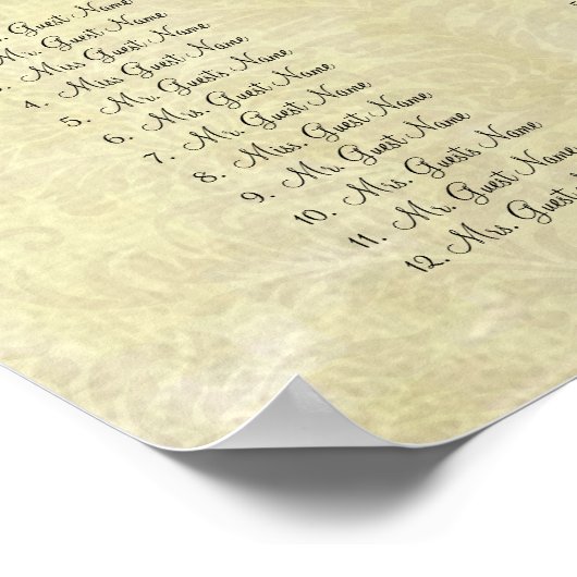 紫色の野生の花の枝の座席表 ポスター (角)