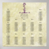 紫色の野生の花の枝の座席表 ポスター (正面)