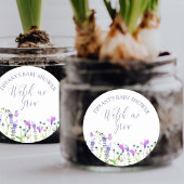 紫色の野生の花の赤ちゃんシャワーを私が成長するのを見る ラウンドシール