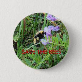 紫色の野生の花のF2蜂 缶バッジ
