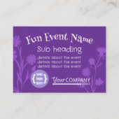 紫色の野生の花イベント発表カード 名刺 (正面)