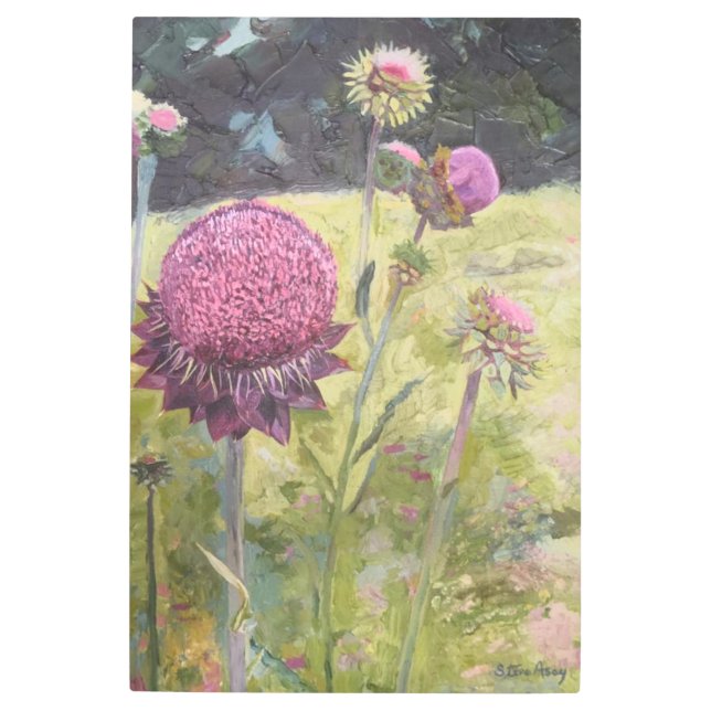 紫色の野生の花メタルプリント メタルプリント (正面)