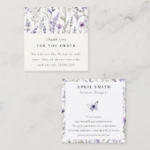 紫色の野生の花蝶ご注文ありがとうございます スクエア名刺 (正面/裏面)