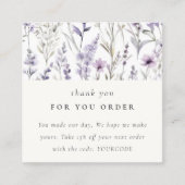 紫色の野生の花蝶ご注文ありがとうございます スクエア名刺 (正面)