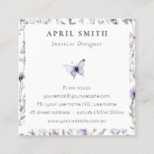 紫色の野生の花蝶ご注文ありがとうございます スクエア名刺 (裏面)