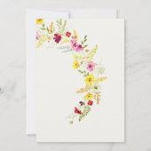 紫色の野生の蘭の花リース赤ちゃんシャワー 招待状 (裏面)