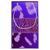 紫色の野生動物模様 スモールペーパーバッグ (裏面)