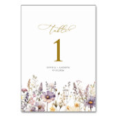 紫色の野結婚花のテーブル番号 テーブルナンバー (裏面)