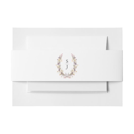 紫色の野草のフローラ結婚の 招待状ベリーバンド (正面例)