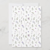 紫色の野草素朴なブライダルシャワーの招待 招待状 (裏面)